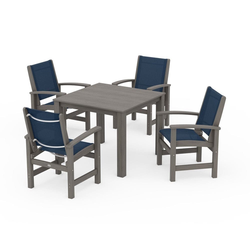 POLYWOOD® Outdoor Furniture POLYWOOD® - Coastal 5-Piece Parsons Dining Set - PWS2278