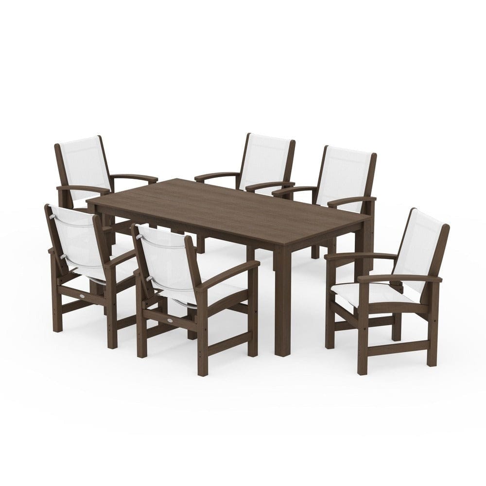 POLYWOOD® Outdoor Furniture POLYWOOD® - Coastal 7-Piece Parsons Dining Set - PWS2275