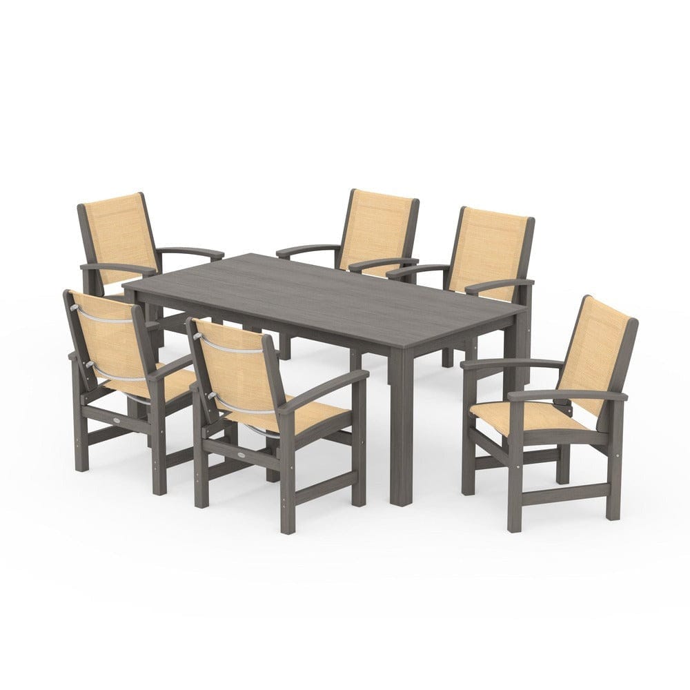 POLYWOOD® Outdoor Furniture POLYWOOD® - Coastal 7-Piece Parsons Dining Set - PWS2275