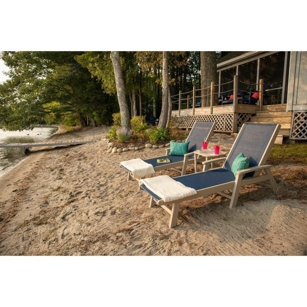 POLYWOOD® Coastal Chaise with Wheels - SW2290 Outdoor Furniture POLYWOOD®