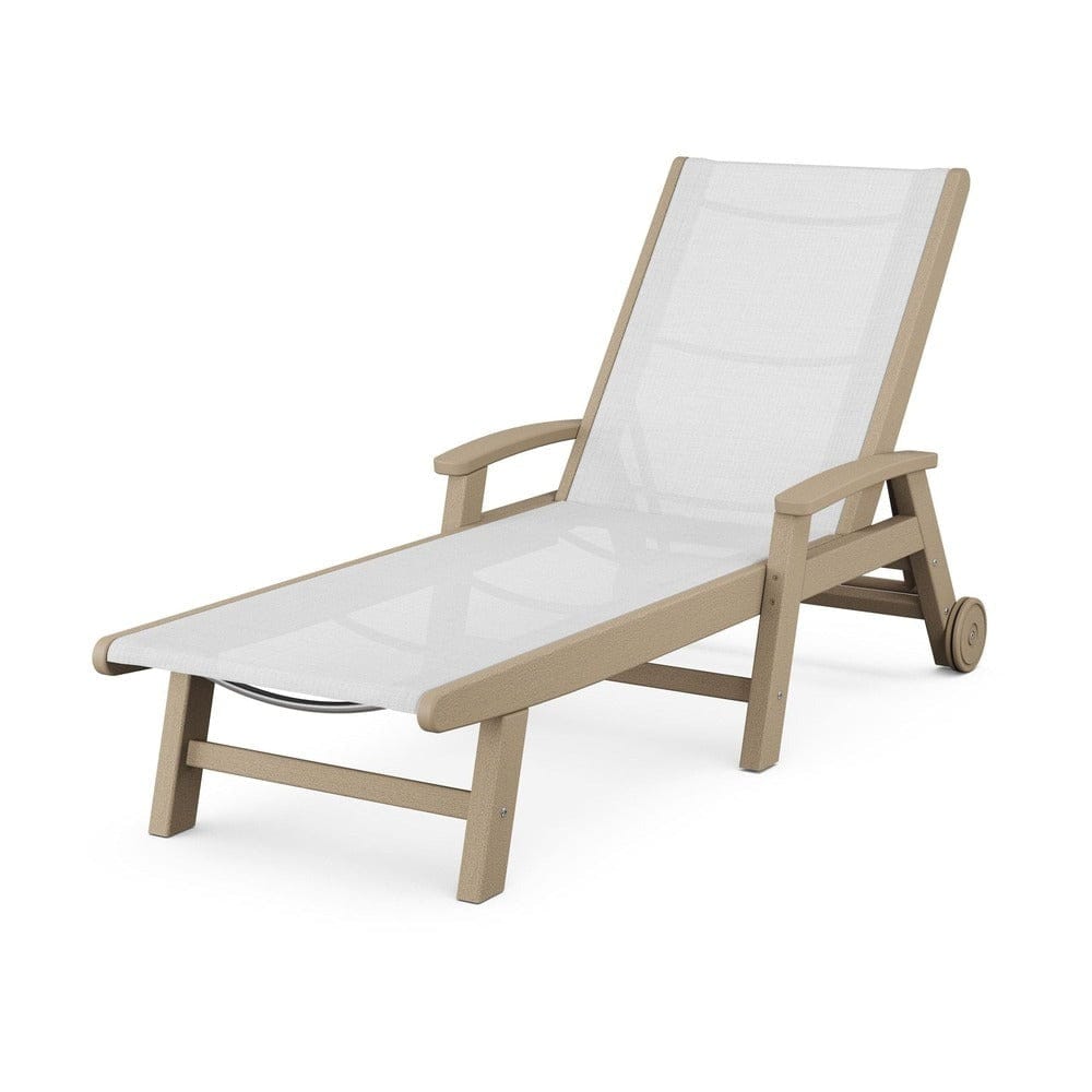 POLYWOOD® Coastal Chaise with Wheels - SW2290 Outdoor Furniture POLYWOOD®
