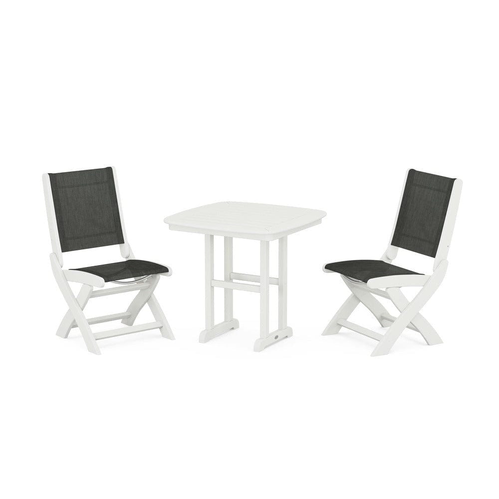 POLYWOOD® Outdoor Furniture POLYWOOD® - Coastal Folding Side Chair 3-Piece Dining Set - PWS1207
