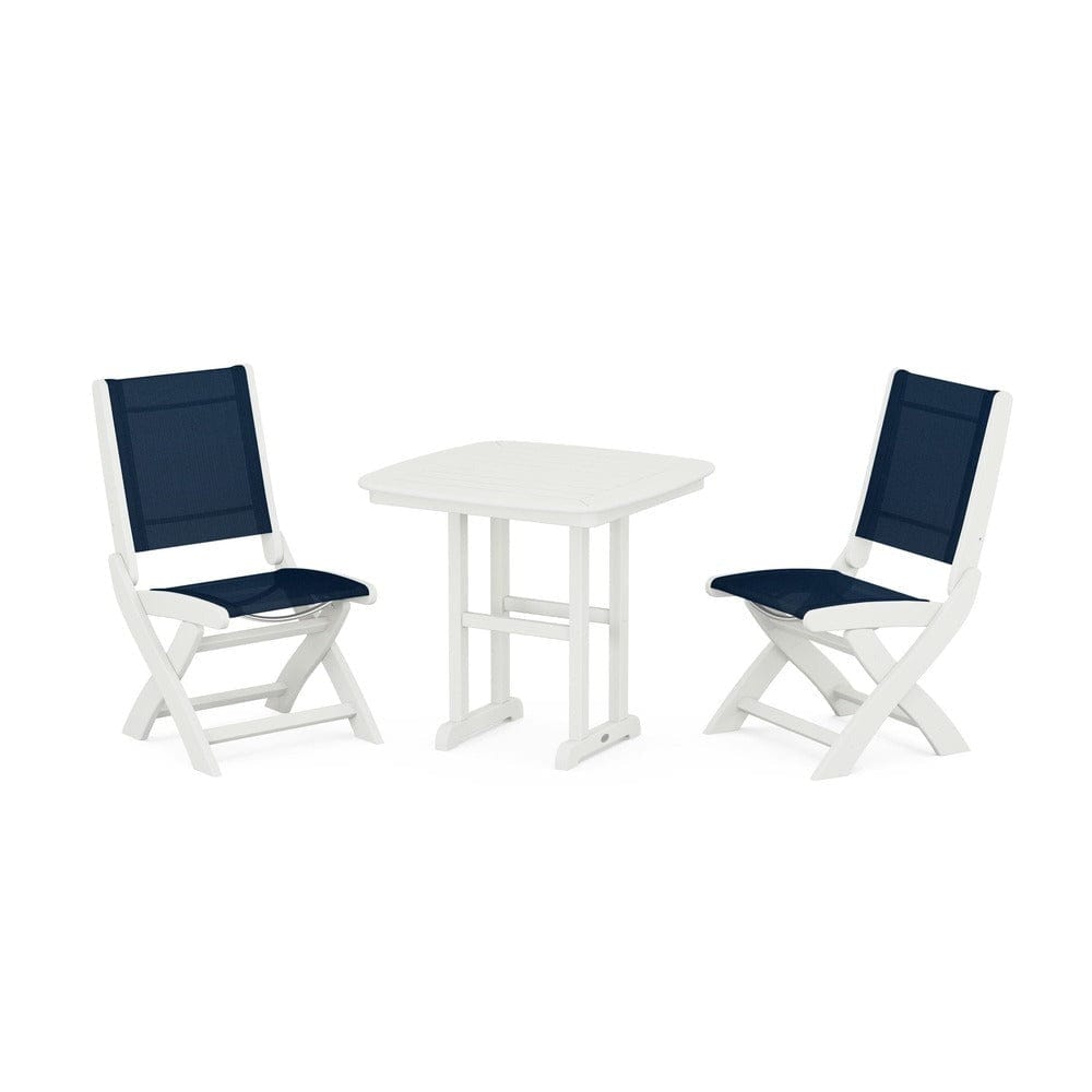 POLYWOOD® Outdoor Furniture POLYWOOD® - Coastal Folding Side Chair 3-Piece Dining Set - PWS1207