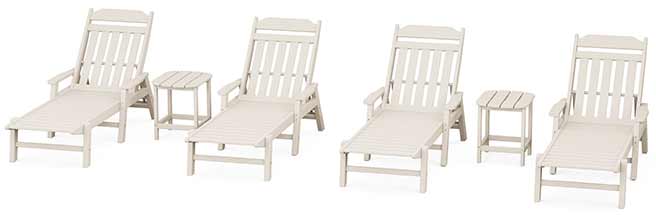 POLYWOOD® Country Living 6-Piece Chaise Set with Arms - PWS1555-1 Chaise POLYWOOD®