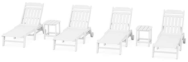 POLYWOOD® Country Living 6-Piece Chaise Set with Wheels - PWS1557-1 Chaise POLYWOOD®