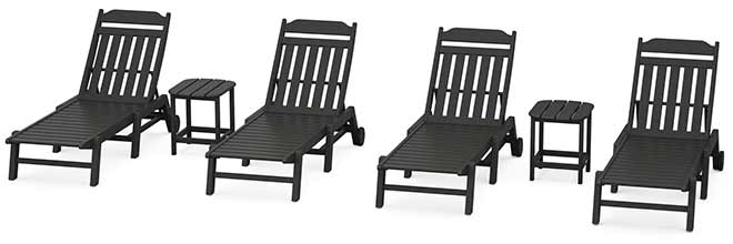 POLYWOOD® Country Living 6-Piece Chaise Set with Wheels - PWS1557-1 Chaise POLYWOOD®