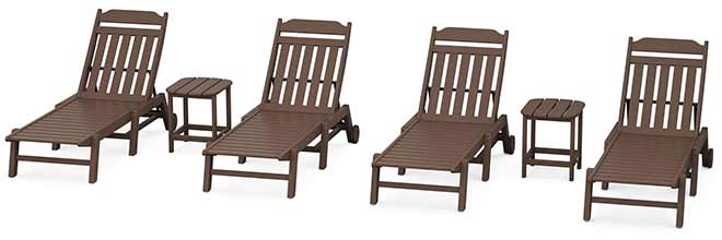 POLYWOOD® Country Living 6-Piece Chaise Set with Wheels - PWS1557-1 Chaise POLYWOOD®