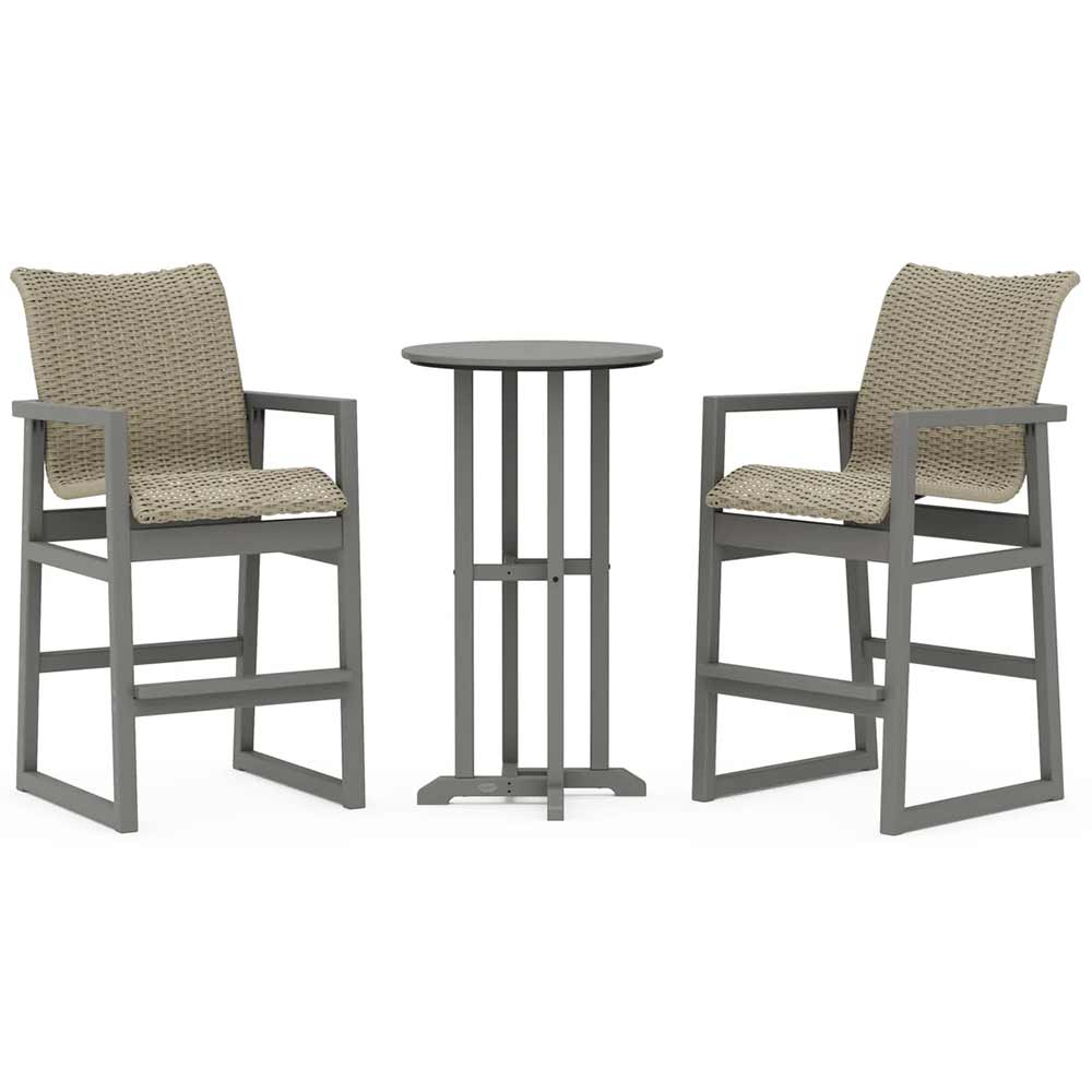 POLYWOOD® EDGE Woven 3-Piece Farmhouse Bar Set - PWS2900-1