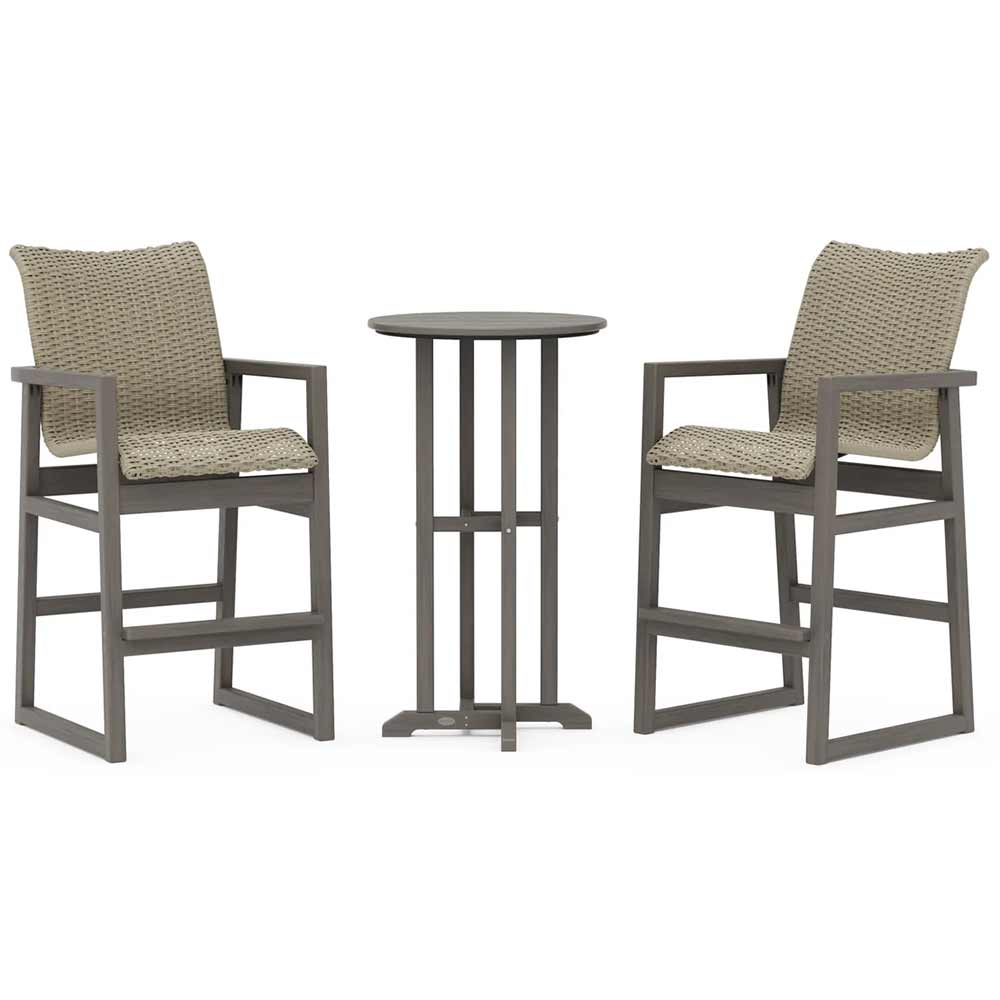 POLYWOOD® EDGE Woven 3-Piece Farmhouse Bar Set - PWS2900-1