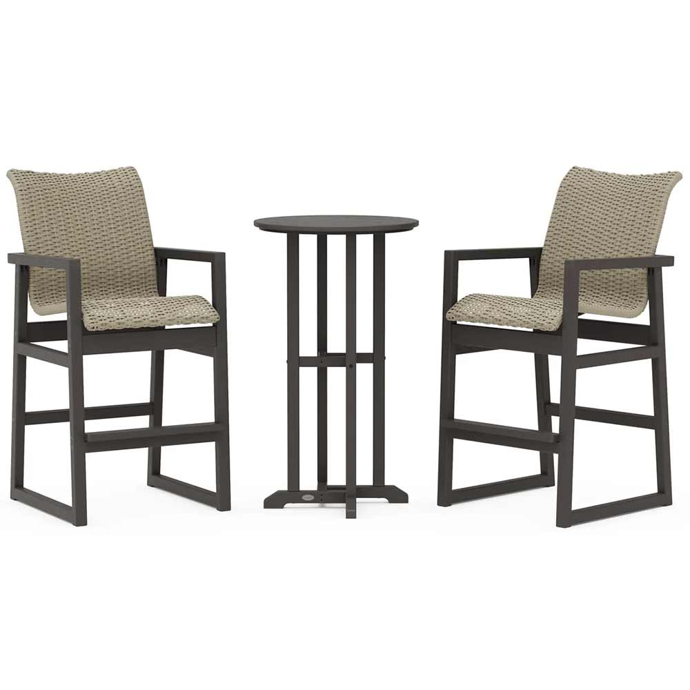 POLYWOOD® EDGE Woven 3-Piece Farmhouse Bar Set - PWS2900-1