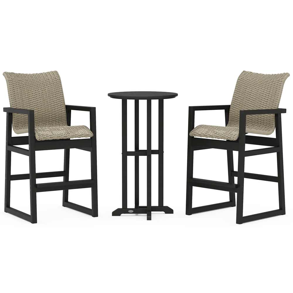POLYWOOD® EDGE Woven 3-Piece Farmhouse Bar Set - PWS2900-1