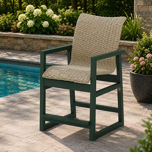 POLYWOOD® EDGE Woven Counter Arm Chair - EMD241