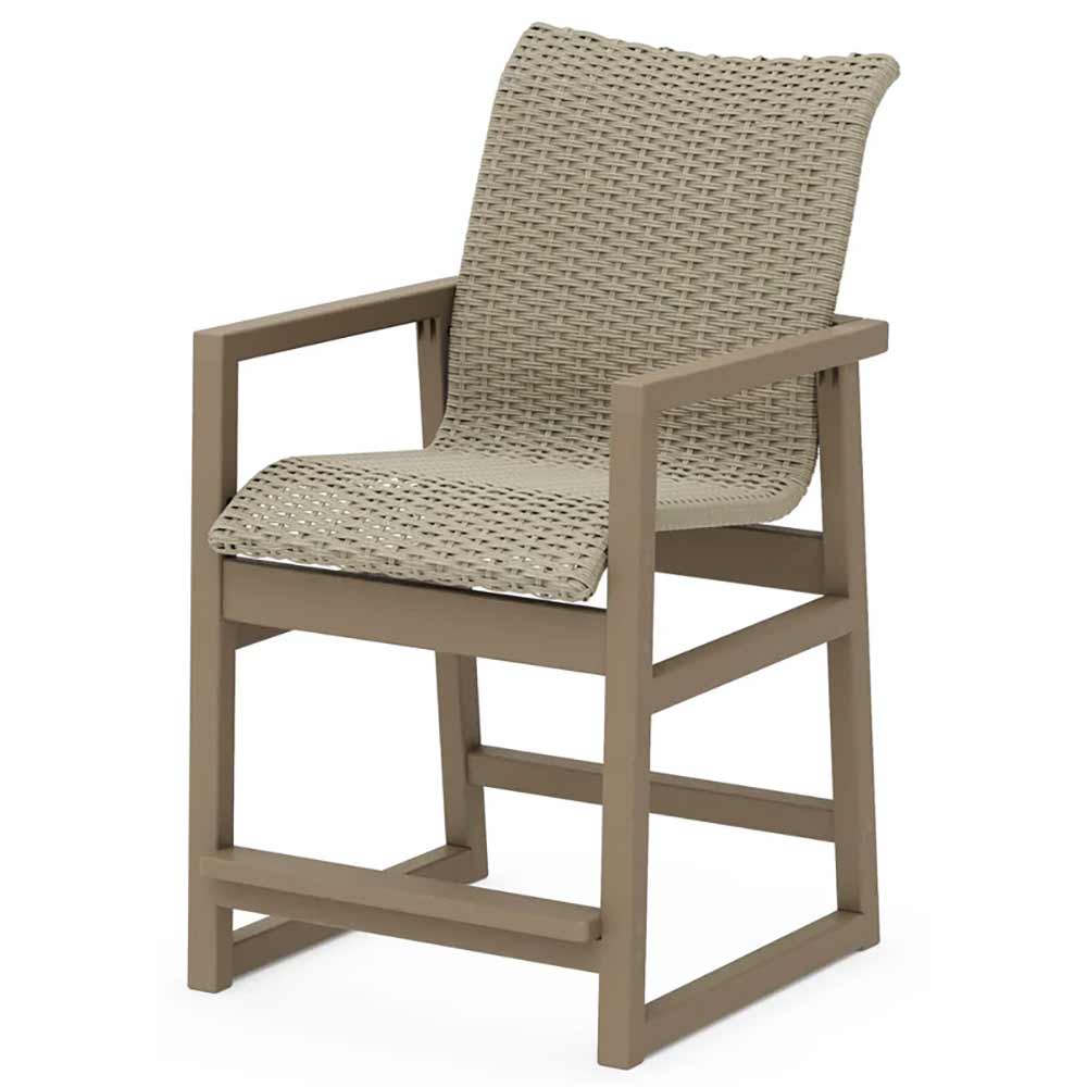 POLYWOOD® EDGE Woven Counter Arm Chair - EMD241