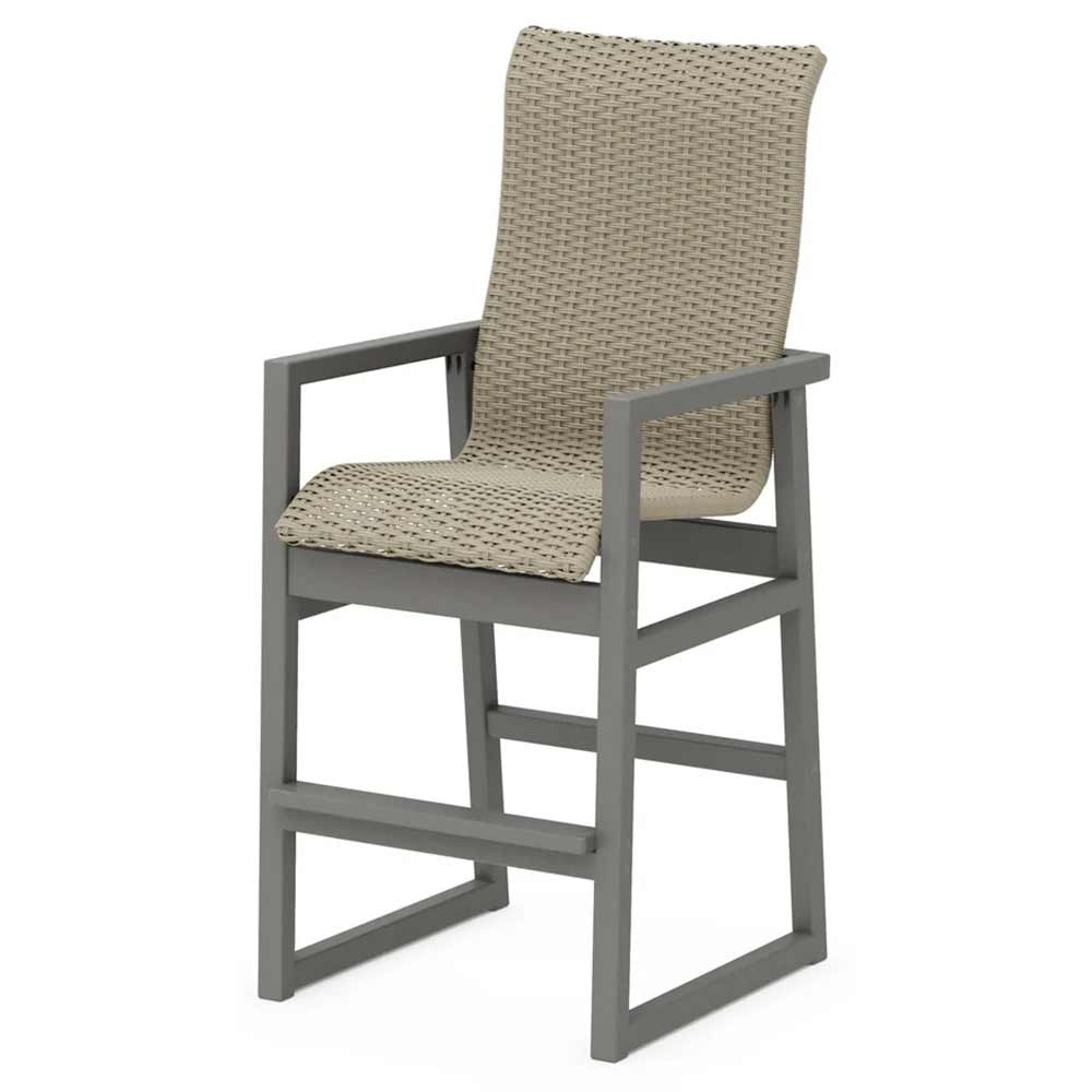 POLYWOOD® EDGE Woven High-Back Bar Arm Chair - EMD252