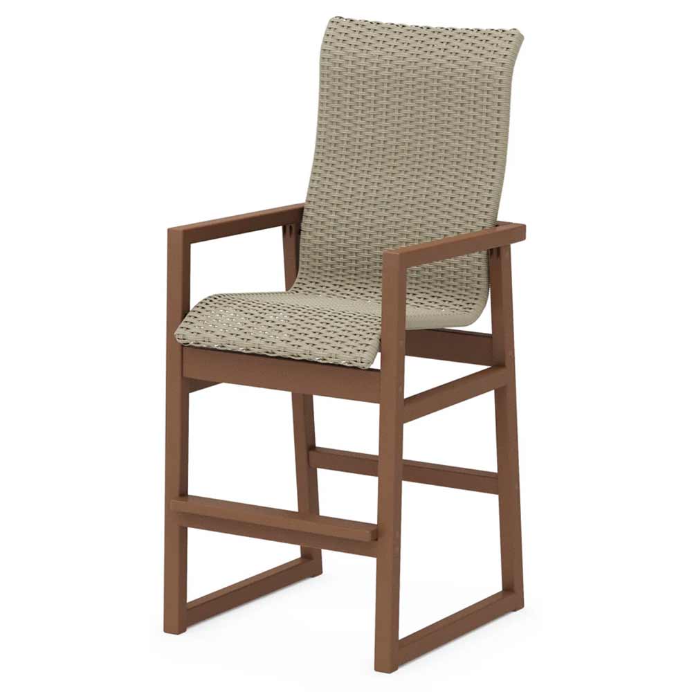 POLYWOOD® EDGE Woven High-Back Bar Arm Chair - EMD252