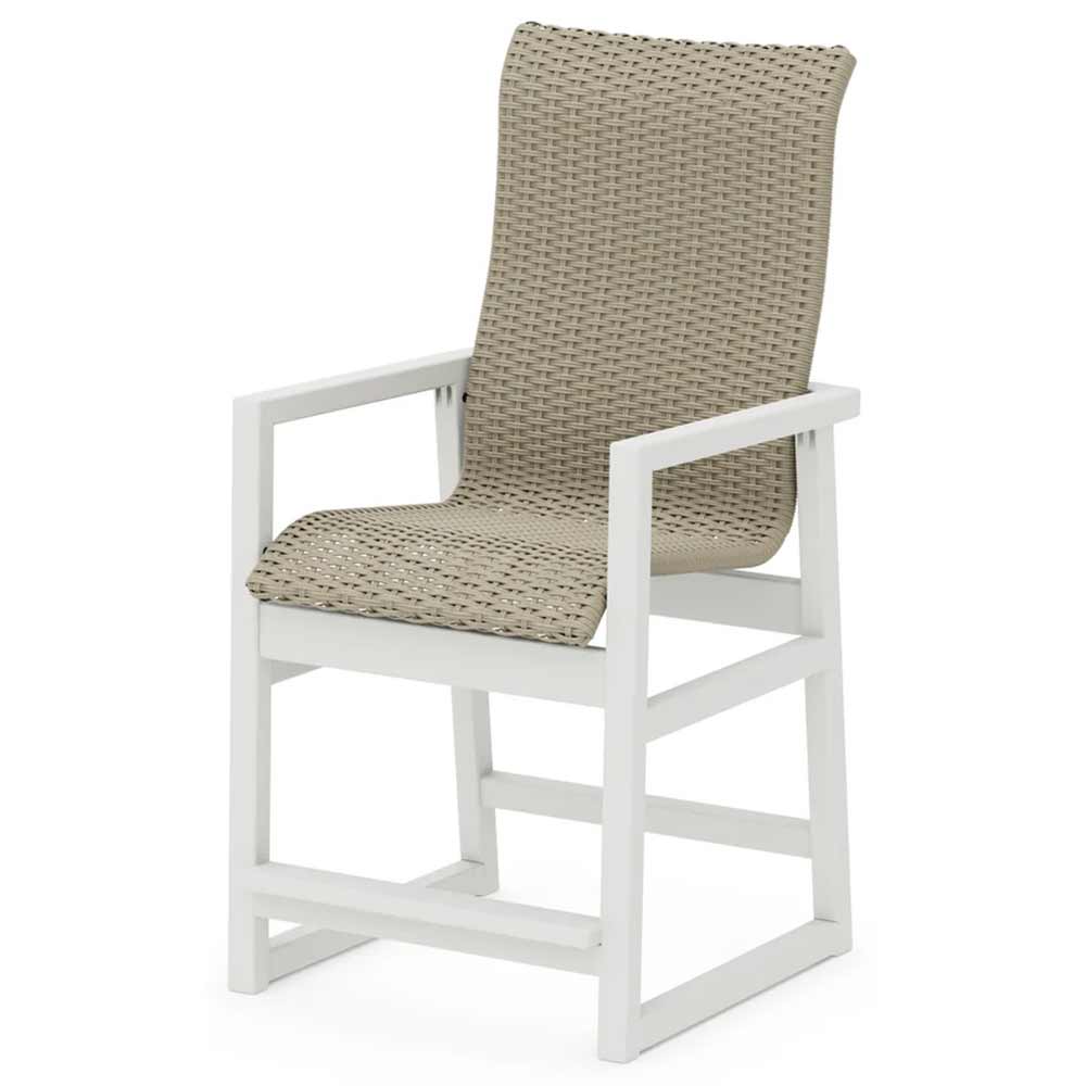 POLYWOOD® EDGE Woven High-Back Counter Arm Chair - EMD251