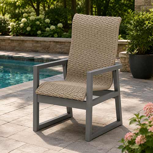 POLYWOOD® EDGE Woven High-Back Dining Arm Chair - EMD250