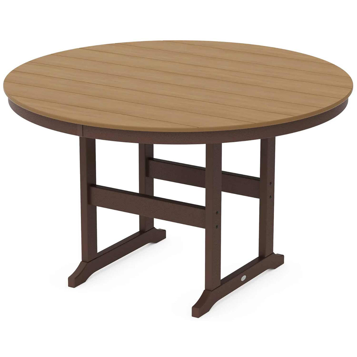 POLYWOOD® Table Mahogany / Natural POLYWOOD® Farmhouse 60" Round Counter Table - Select Accents - RRT260-L5