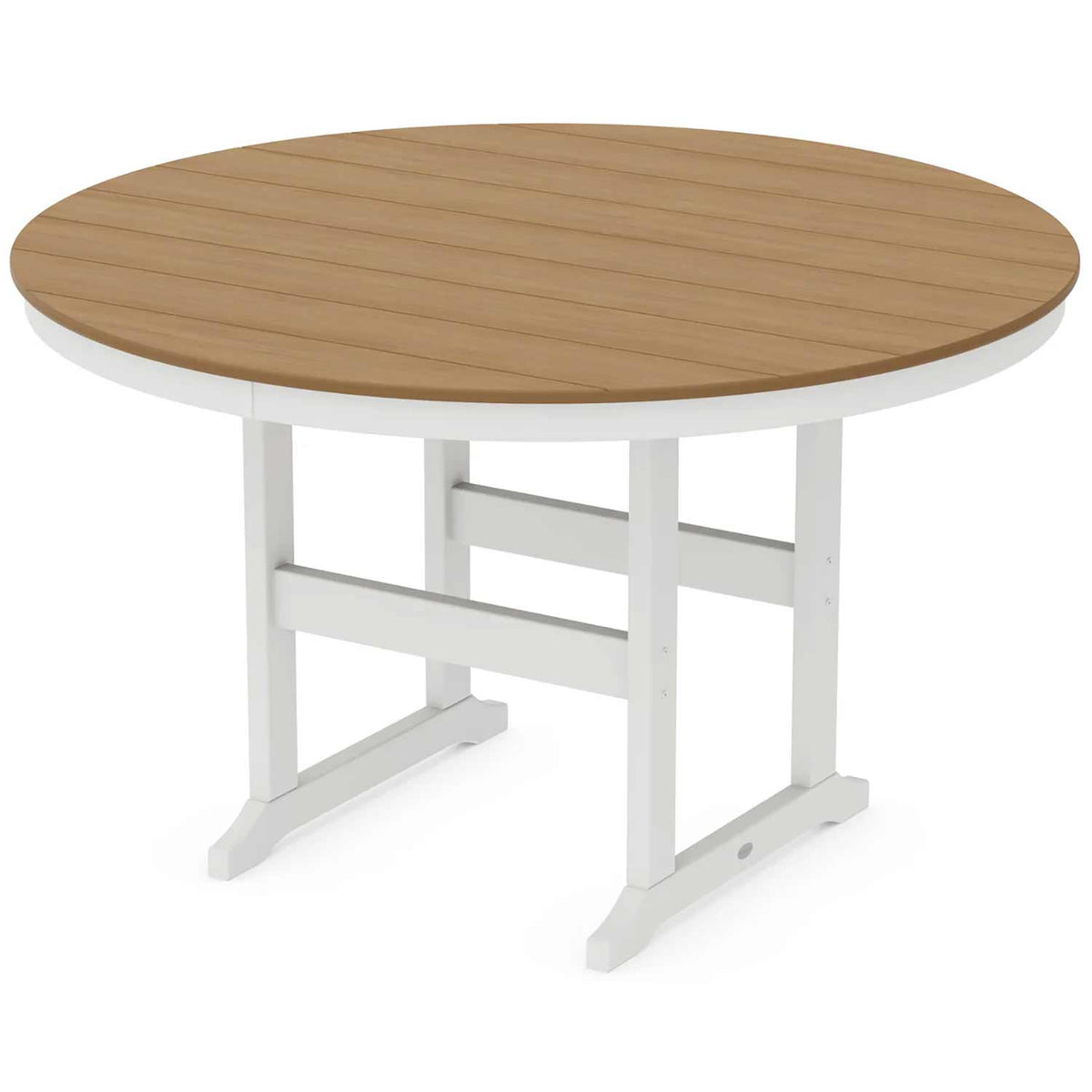 POLYWOOD® Table White / Natural POLYWOOD® Farmhouse 60" Round Counter Table - Select Accents - RRT260-L5
