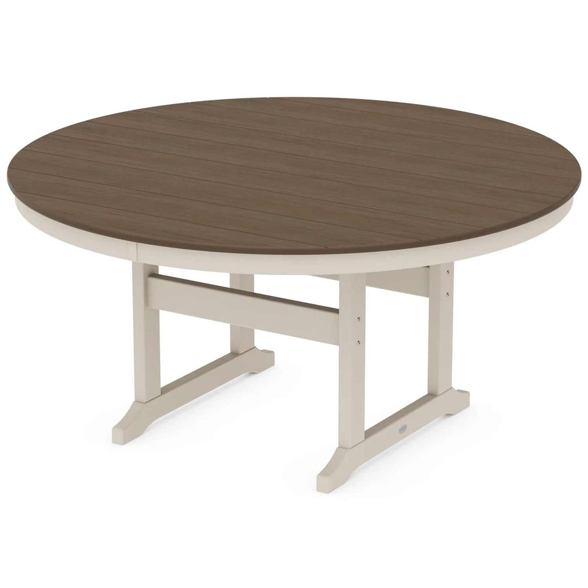 POLYWOOD® Table Sand / Kona POLYWOOD® Farmhouse 60" Round Dining Table - Select Accents - RT260-L5