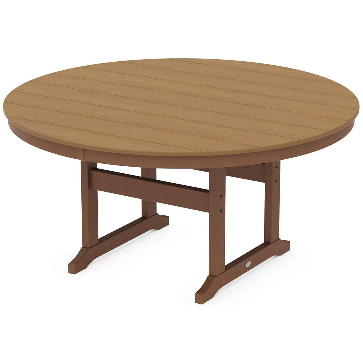 POLYWOOD® Table Teak / Natural POLYWOOD® Farmhouse 60" Round Dining Table - Select Accents - RT260-L5