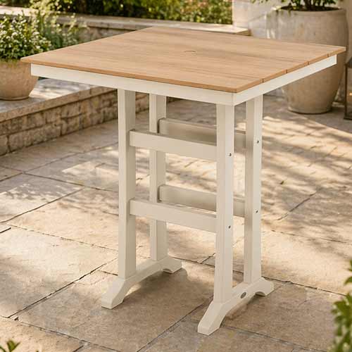 POLYWOOD® Farmhouse Trestle 37" Bar Table - Select Accents - PLB81-T1L1