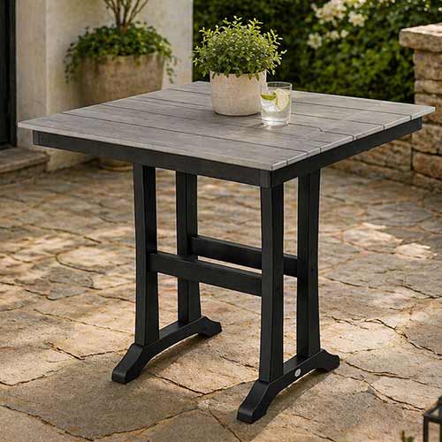 POLYWOOD® Farmhouse Trestle 37" Counter Table - Select Accents - PLR81-T1L1