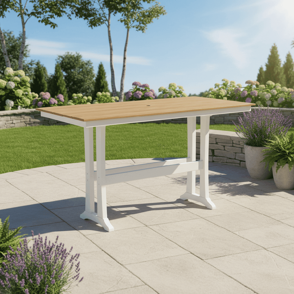POLYWOOD® Farmhouse Trestle 37" x 72" Bar Table - Select Accents - PLB83-T1L1 Table POLYWOOD®