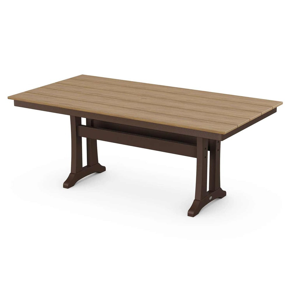 POLYWOOD® Farmhouse Trestle 37" x 72" Dining Table - Select Accents - PL83-T1L1