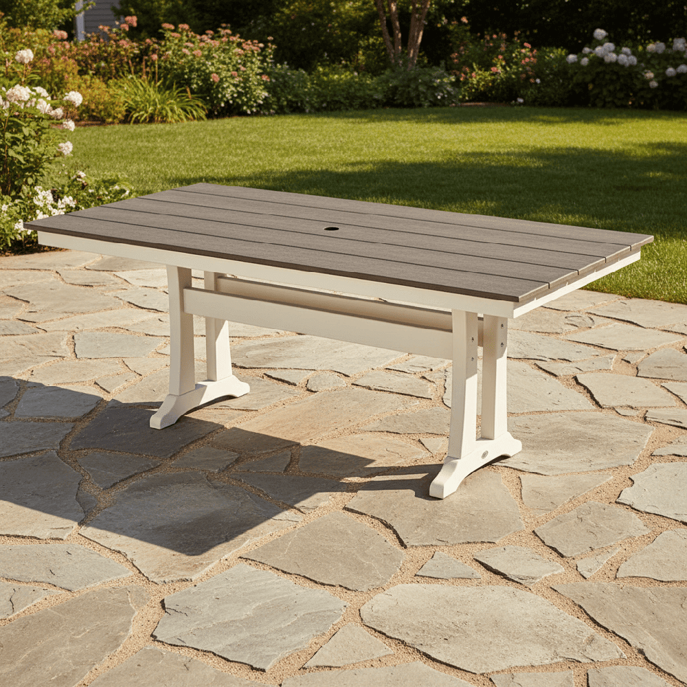 POLYWOOD® Farmhouse Trestle 37" x 72" Dining Table - Select Accents - PL83-T1L1 Table POLYWOOD®