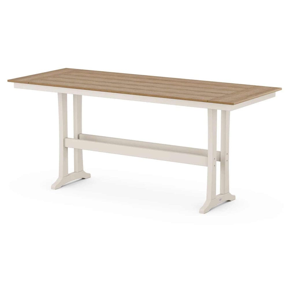POLYWOOD® Farmhouse Trestle 38" x 96" Bar Table - Select Accents - PLR84-T1L1