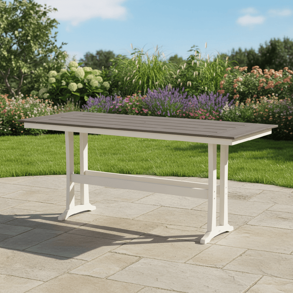 POLYWOOD® Farmhouse Trestle 38" x 96" Bar Table - Select Accents - PLR84-T1L1 Table POLYWOOD®
