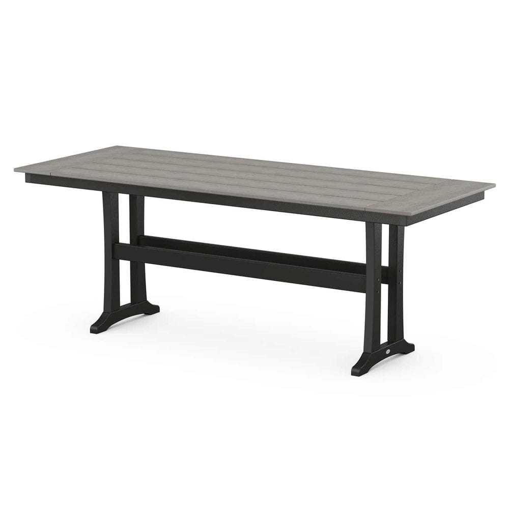 POLYWOOD® Farmhouse Trestle 38" x 96" Counter Table - Select Accents - PLR84-T1L1