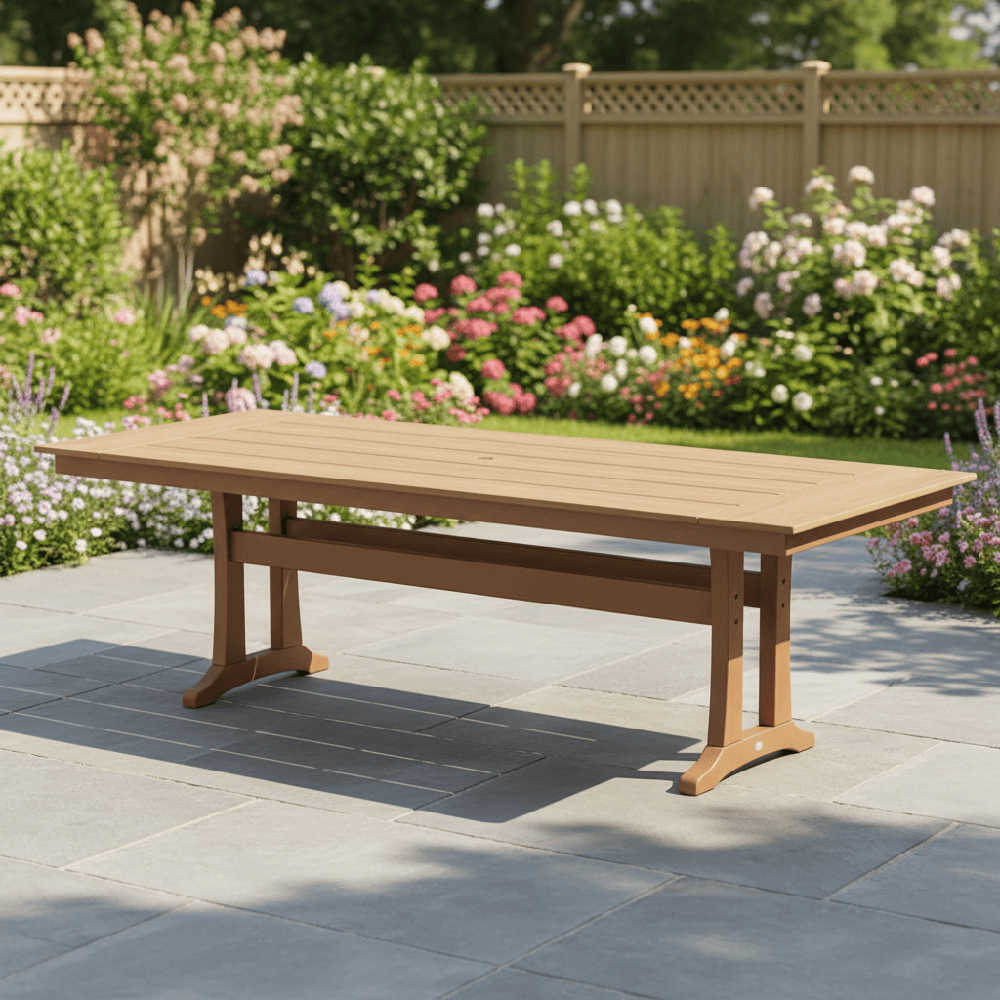 POLYWOOD® Farmhouse Trestle 38" x 96" Dining Table - Select Accents - PL84-T1L1 Table POLYWOOD®