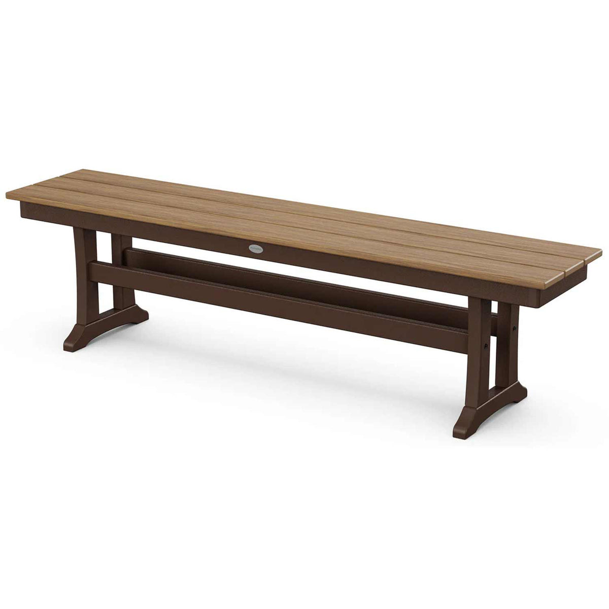 POLYWOOD® Benches Mahogany / Natural POLYWOOD® Farmhouse Trestle 65" Bench - Select Accents - PL36-T1L1