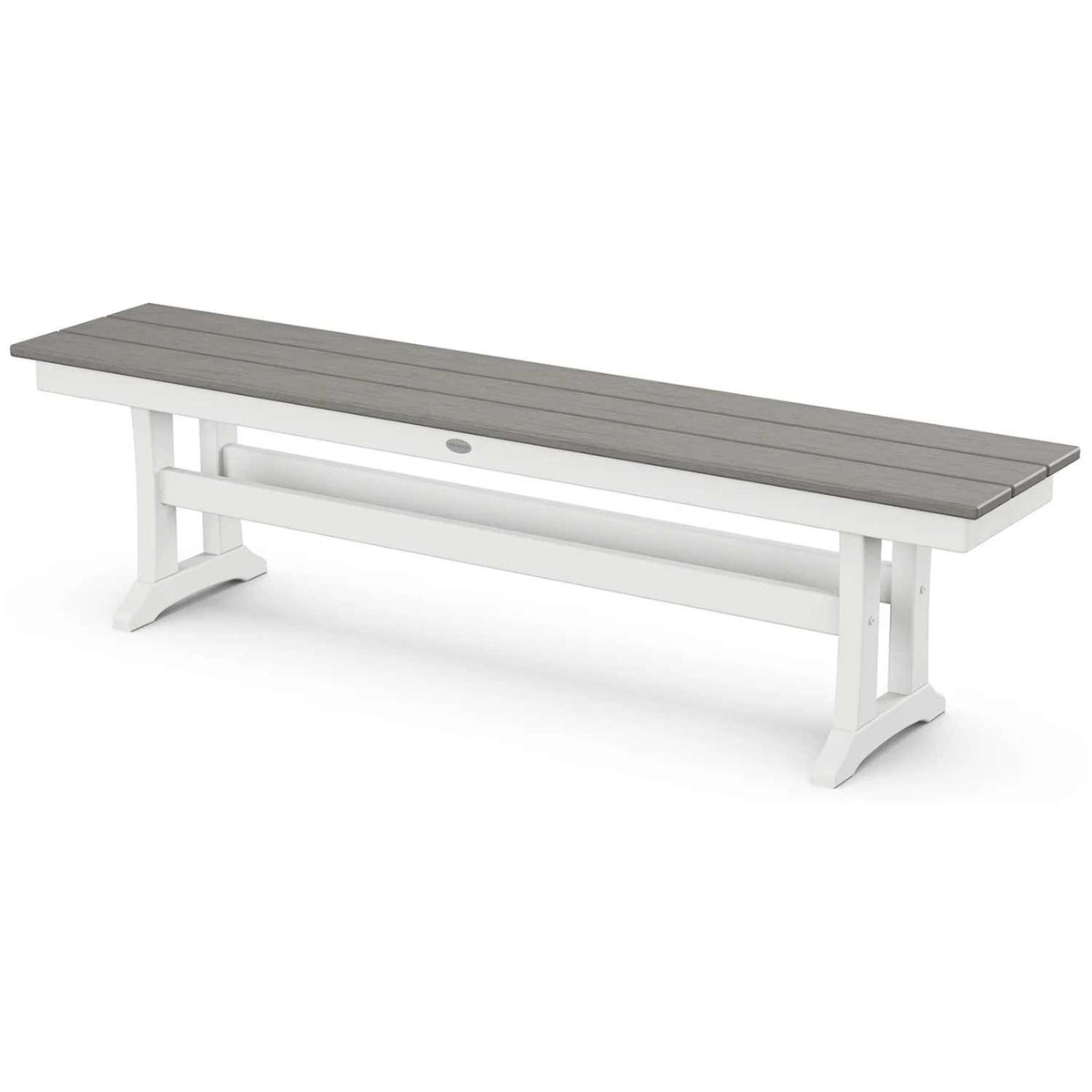 POLYWOOD® Benches White / Driftwood POLYWOOD® Farmhouse Trestle 65" Bench - Select Accents - PL36-T1L1