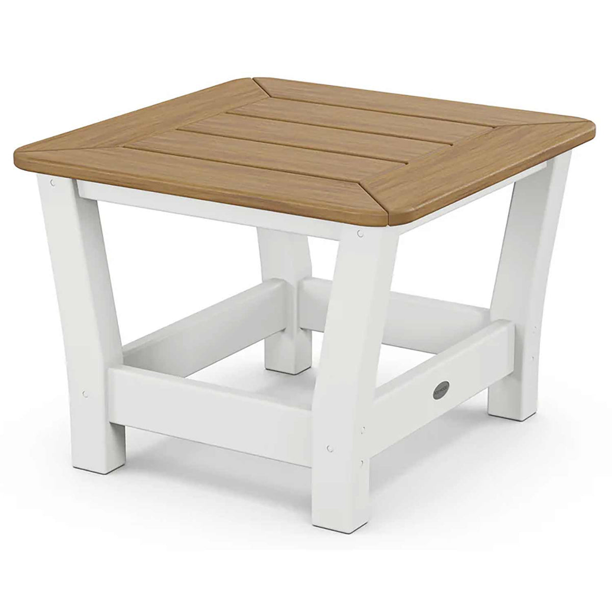 POLYWOOD® Coffee Table White / Natural POLYWOOD® Harbour Slat End Table - Select Accents - 4018