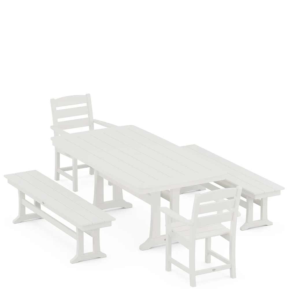 POLYWOOD® Lakeside 5-Piece Dining Set with Trestle Legs - PWS1043-1