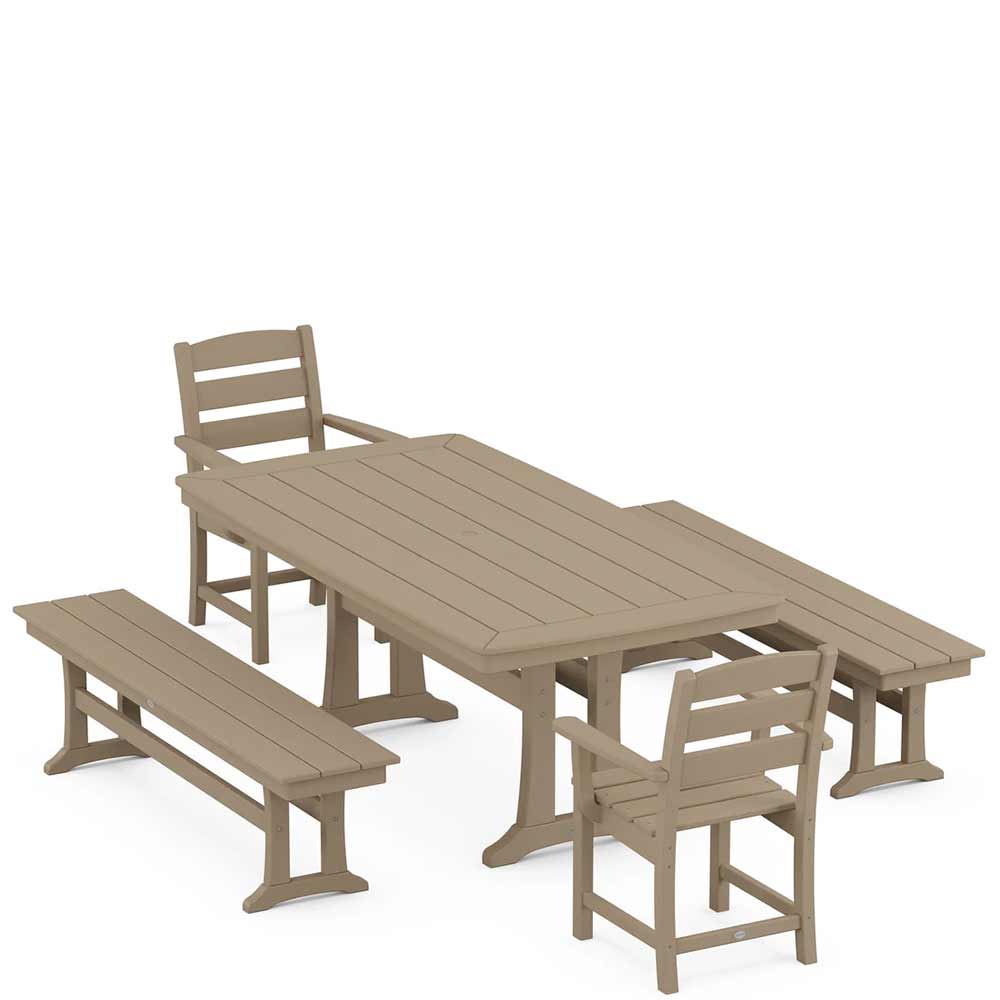 POLYWOOD® Lakeside 5-Piece Dining Set with Trestle Legs - PWS1043-1