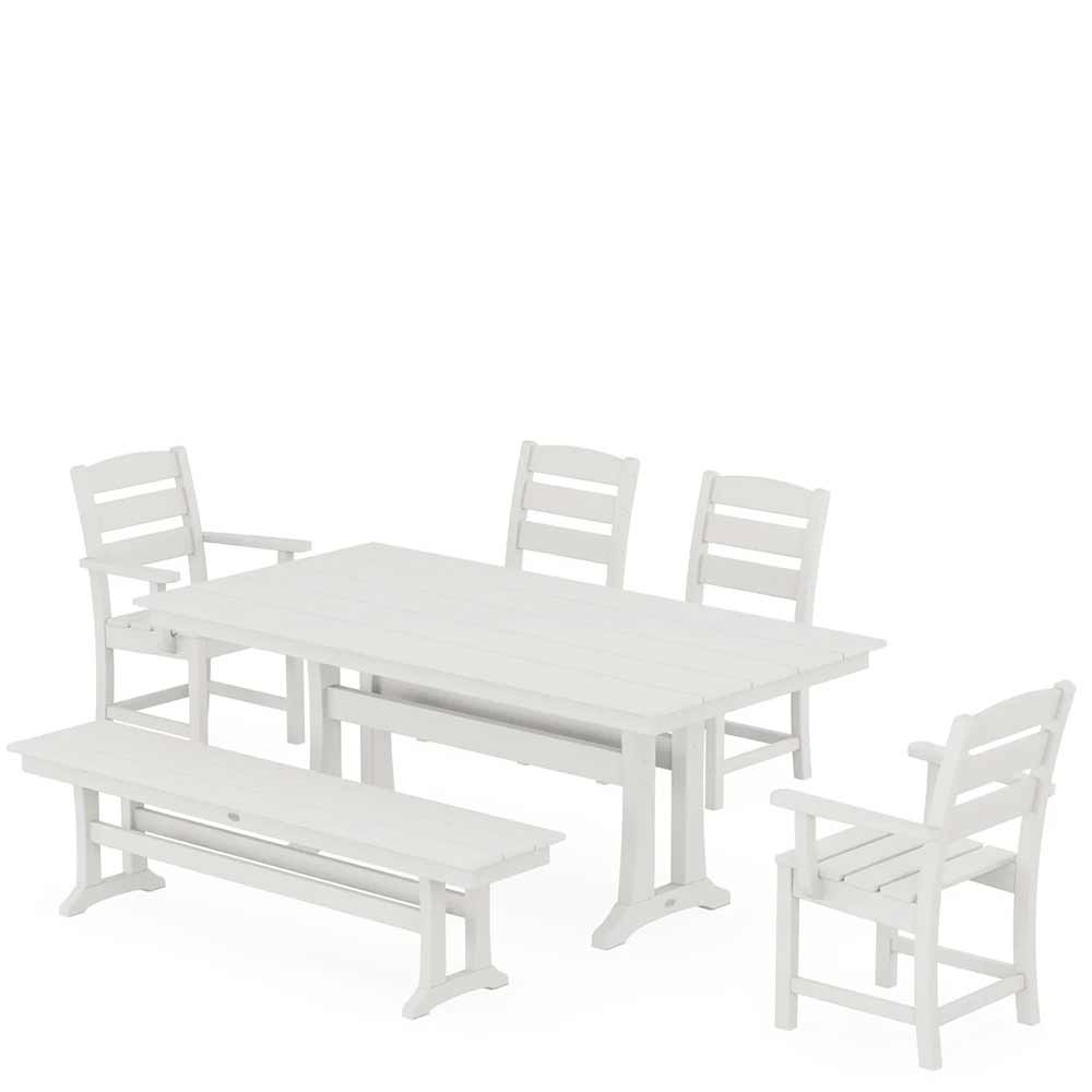 POLYWOOD® Lakeside 6-Piece Farmhouse Dining Set With Trestle Legs - PWS1007-1