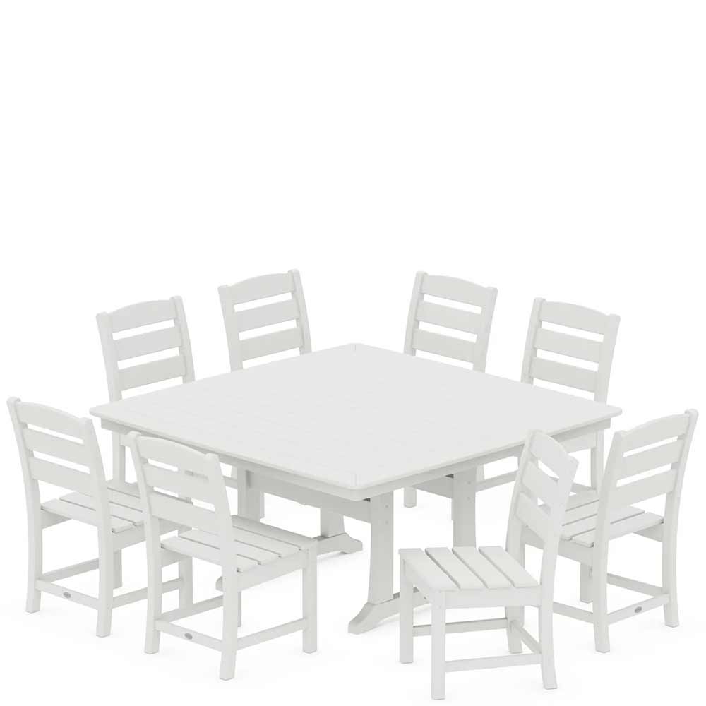 POLYWOOD® Lakeside 9-Piece Nautical Trestle Dining Set - PWS739-1