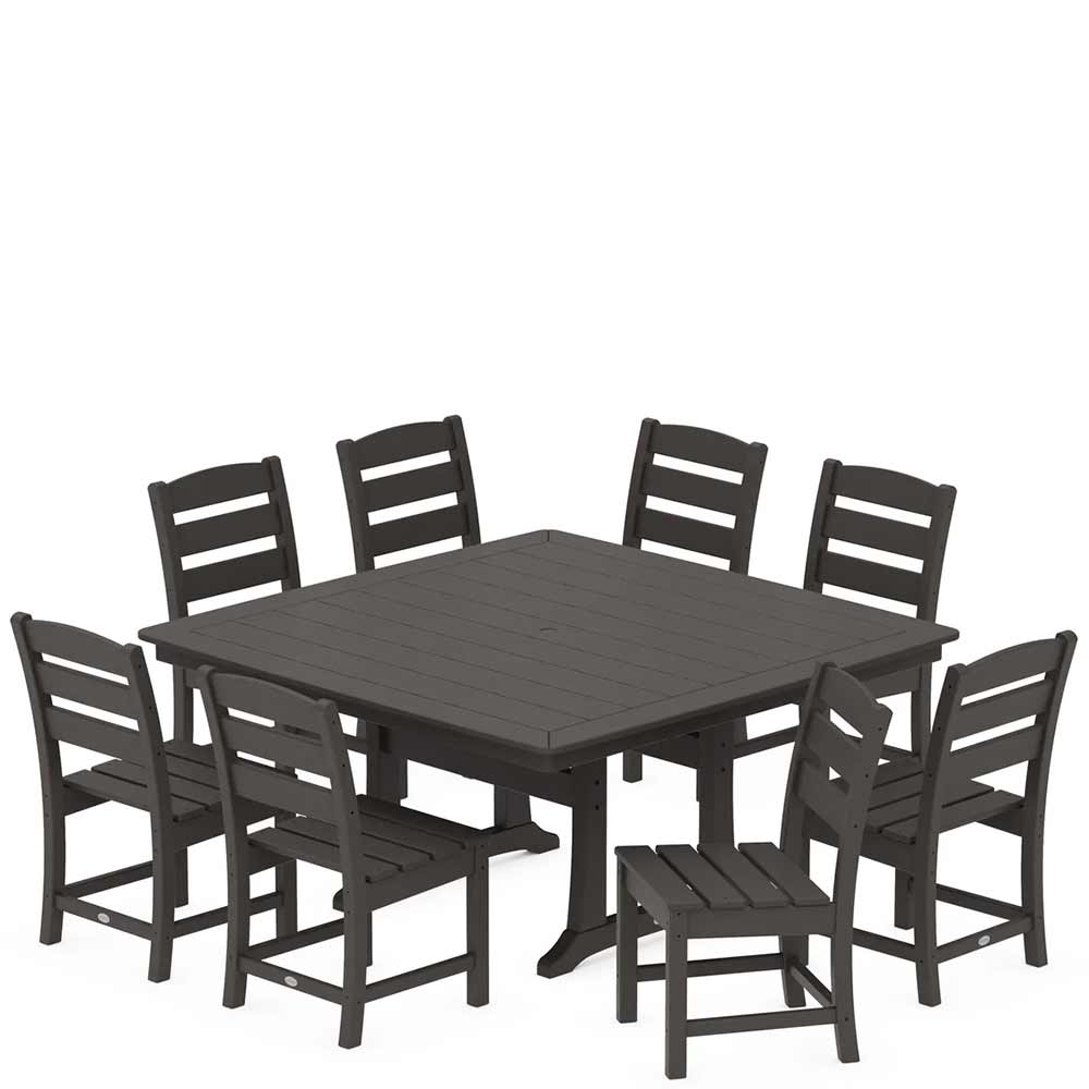 POLYWOOD® Lakeside 9-Piece Nautical Trestle Dining Set - PWS739-1