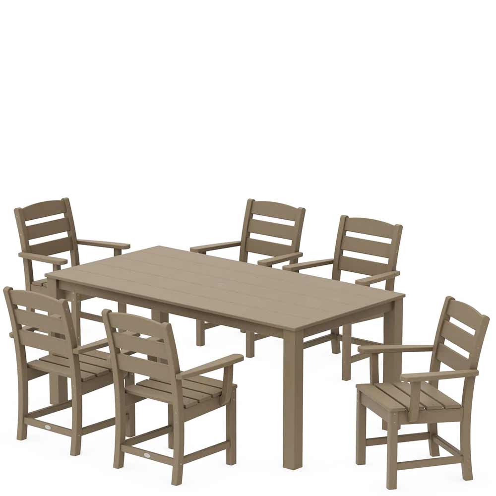 POLYWOOD® Lakeside Arm Chair 7-Piece Parsons Dining Set - PWS2285-1