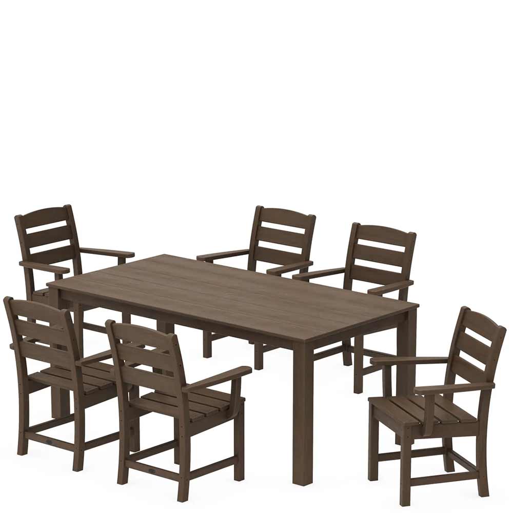 POLYWOOD® Lakeside Arm Chair 7-Piece Parsons Dining Set - PWS2285-1
