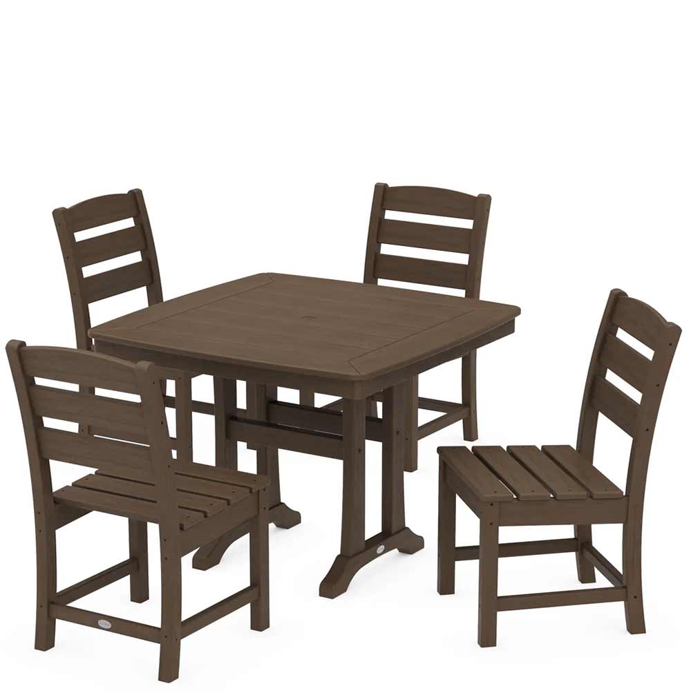 POLYWOOD® Lakeside Side Chair 5-Piece Dining Set with Trestle Legs - PWS974-1