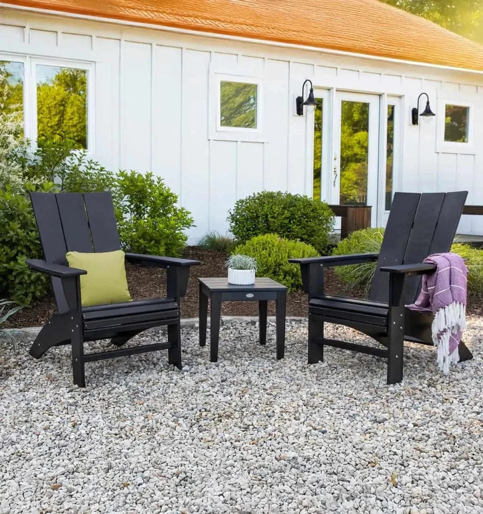 POLYWOOD® Modern 3-Piece Curveback Adirondack Set - PWS420-1 Adirondack Chair POLYWOOD®