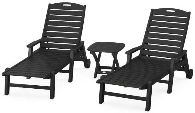 POLYWOOD® Nautical 3-Piece Chaise Set With Arms - PWS145-1 Chaise POLYWOOD®