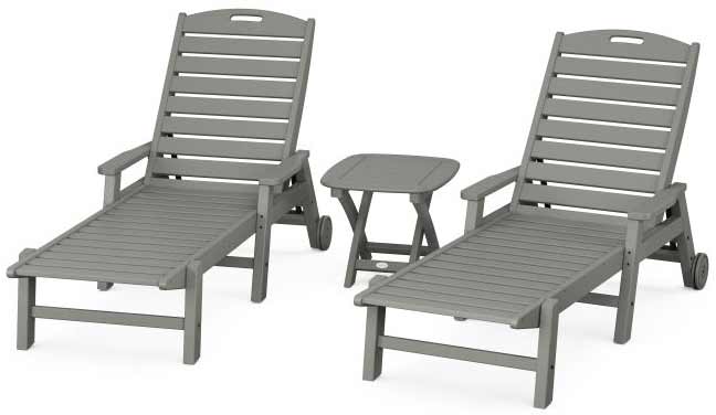 POLYWOOD® Nautical 3-Piece Chaise Set With Arms - PWS145-1 Chaise POLYWOOD®