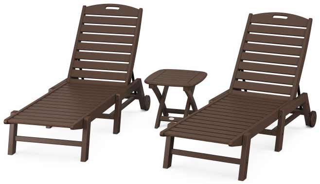 POLYWOOD® Nautical 3-Piece Chaise With Wheels Set - PWS157-1 Chaise POLYWOOD®