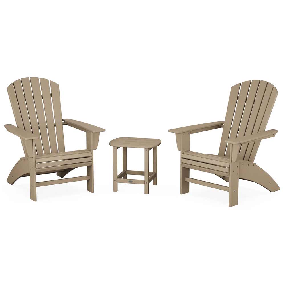 POLYWOOD® Nautical 3-Piece Curveback Adirondack Set - PWS419-1